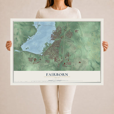 Map of Fairborn, Ohio, 24 x 36 inch unframed archival matte print