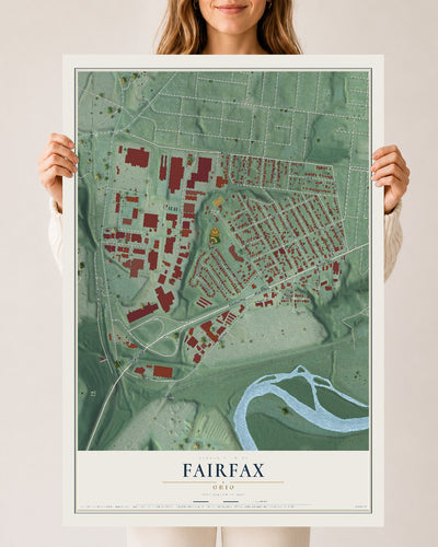 Map of Fairfax, Ohio, 24 x 36 inch unframed archival matte print