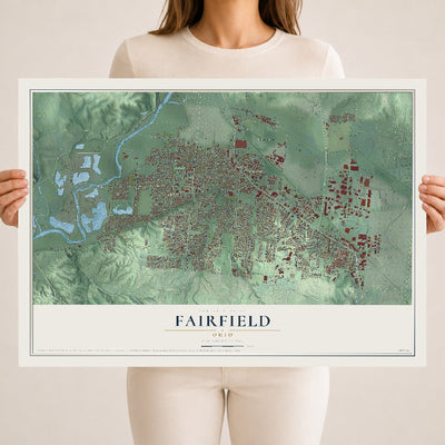 Map of Fairfield, Ohio, 18 x 24 inch unframed archival matte print