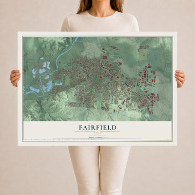 Map of Fairfield, Ohio, 24 x 36 inch unframed archival matte print