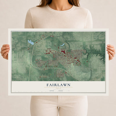 Map of Fairlawn, Ohio, 12 x 18 inch unframed archival matte print