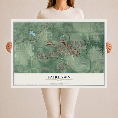 Map of Fairlawn, Ohio, 24 x 36 inch unframed archival matte print