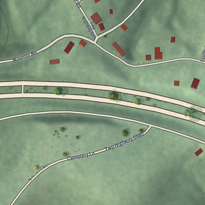 Second close-up of the map of Fairview, Ohio print showing more streets and buildings
