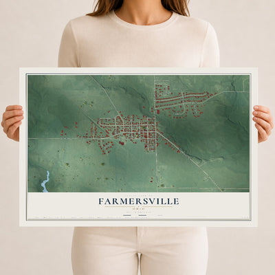 Map of Farmersville, Ohio, 12 x 18 inch unframed archival matte print
