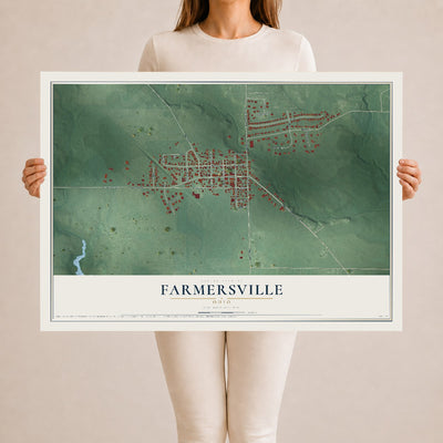 Map of Farmersville, Ohio, 24 x 36 inch unframed archival matte print