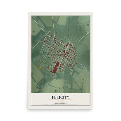 Map of Felicity, Ohio, 12 x 18 inch unframed archival matte print