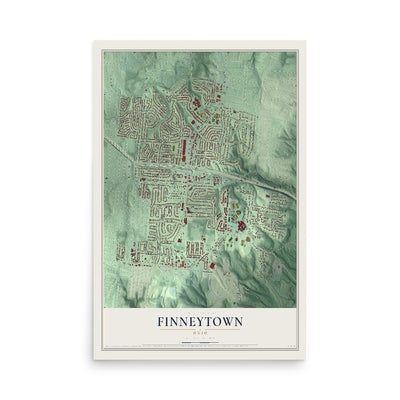 Map of Finneytown, Ohio, 12 x 18 inch unframed archival matte print