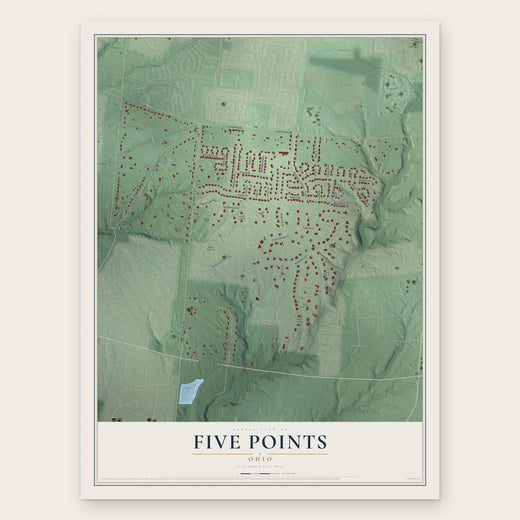 Five Points, Ohio map print, the full design