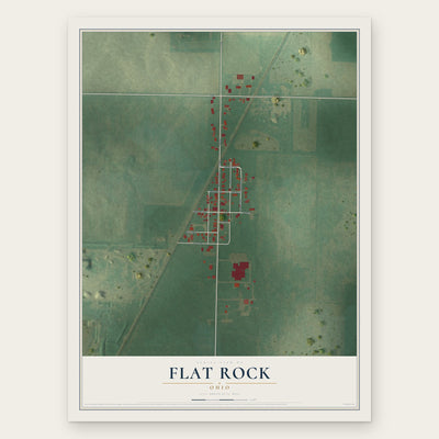 Flat Rock, Ohio map print, the full design