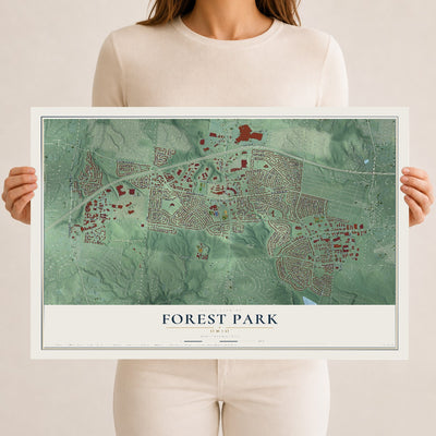Map of Forest Park, Ohio, 12 x 18 inch unframed archival matte print