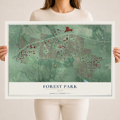 Map of Forest Park, Ohio, 18 x 24 inch unframed archival matte print