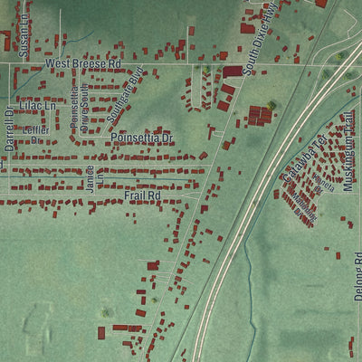 Close-up of the map of Fort Shawnee, Ohio print showing street and building detail