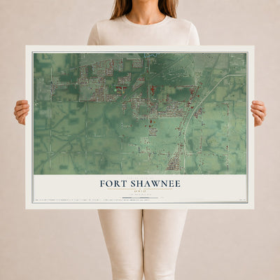 Map of Fort Shawnee, Ohio, 24 x 36 inch unframed archival matte print