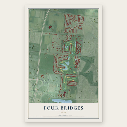 Four Bridges, Ohio map print, the full design
