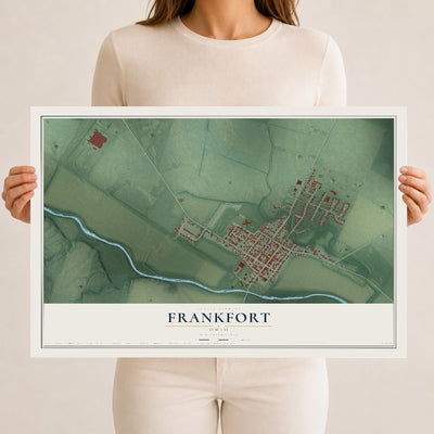 Map of Frankfort, Ohio, 12 x 18 inch unframed archival matte print