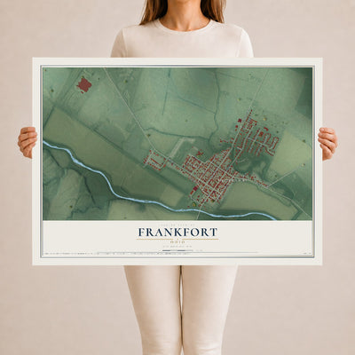 Map of Frankfort, Ohio, 24 x 36 inch unframed archival matte print