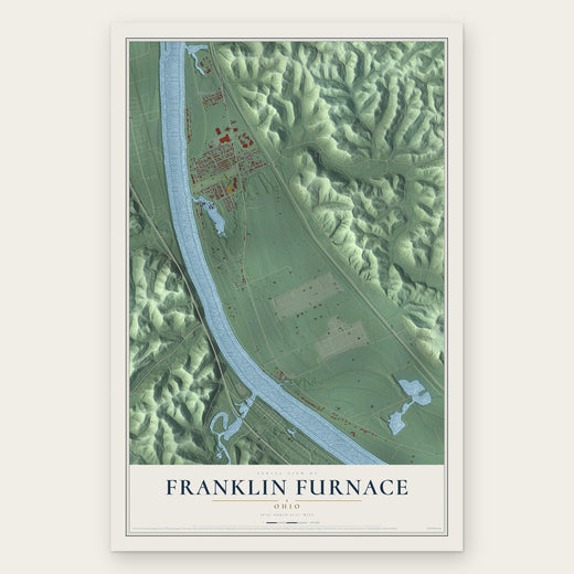 Franklin Furnace, Ohio map print, the full design