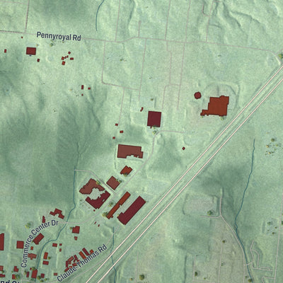 Second close-up of the map of Franklin, Ohio print showing more streets and buildings