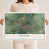Map of Fremont, Ohio, 12 x 18 inch unframed archival matte print