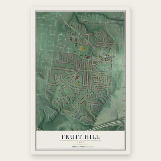 Fruit Hill, Ohio map print, the full design
