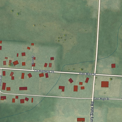 Second close-up of the map of Fulton, Ohio print showing more streets and buildings