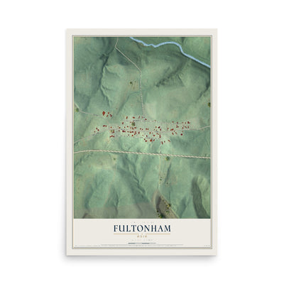 Map of Fultonham, Ohio, 12 x 18 inch unframed archival matte print