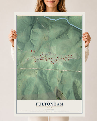 Map of Fultonham, Ohio, 24 x 36 inch unframed archival matte print