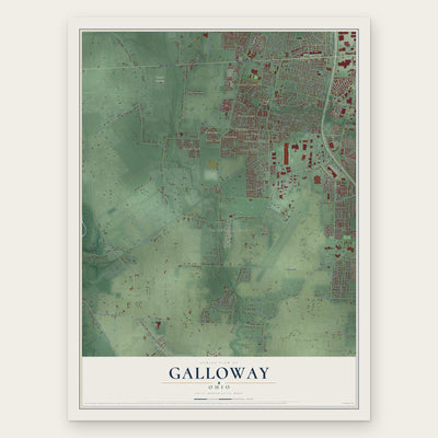 Galloway, Ohio map print, the full design