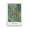 Map of Gambier, Ohio, 12 x 18 inch unframed archival matte print