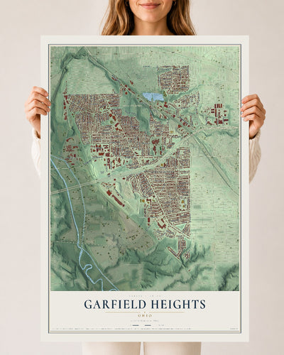 Map of Garfield Heights, Ohio, 24 x 36 inch unframed archival matte print