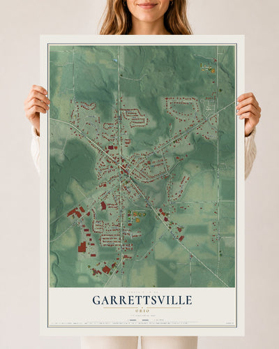 Map of Garrettsville, Ohio, 24 x 36 inch unframed archival matte print