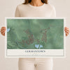 Map of Germantown, Ohio, 12 x 18 inch unframed archival matte print