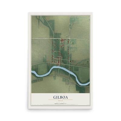 Map of Gilboa, Ohio, 12 x 18 inch unframed archival matte print