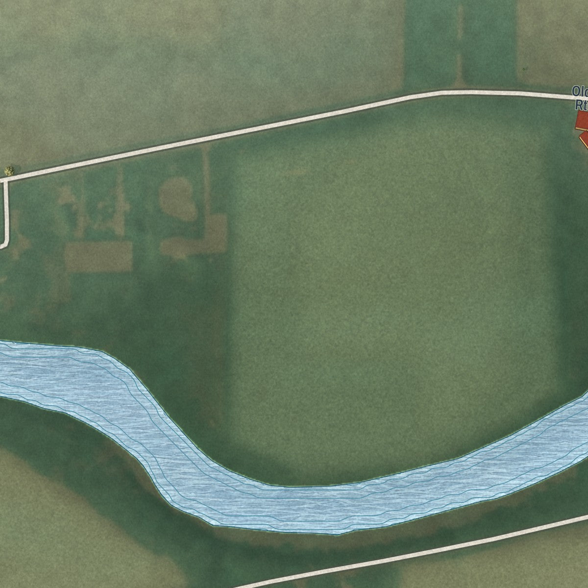Second close-up of the map of Gilboa, Ohio print showing more streets and buildings
