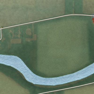Second close-up of the map of Gilboa, Ohio print showing more streets and buildings