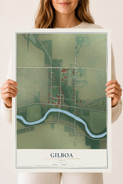 Map of Gilboa, Ohio, 18 x 24 inch unframed archival matte print