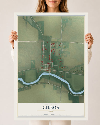 Map of Gilboa, Ohio, 24 x 36 inch unframed archival matte print