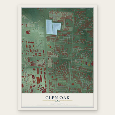 Glen Oak, Ohio map print, the full design