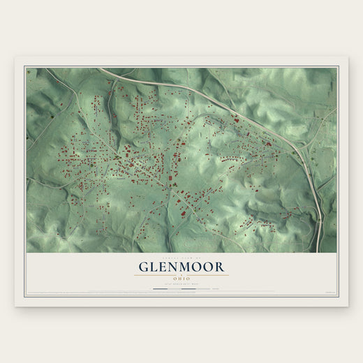 Glenmoor, Ohio map print, the full design