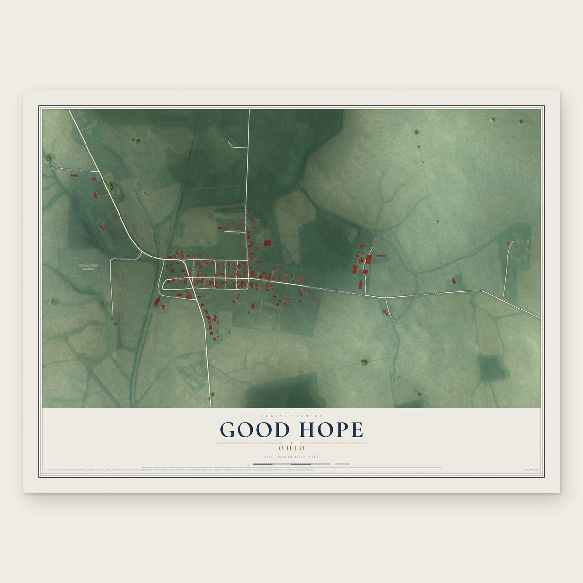 Good Hope, Ohio map print, the full design