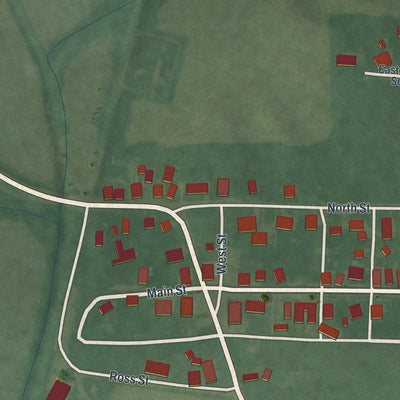 Close-up of the map of Good Hope, Ohio print showing street and building detail