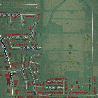 Second close-up of the map of Grafton, Ohio print showing more streets and buildings