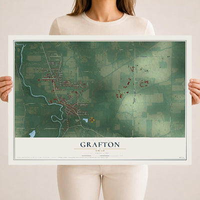 Map of Grafton, Ohio, 18 x 24 inch unframed archival matte print