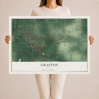 Map of Grafton, Ohio, 24 x 36 inch unframed archival matte print