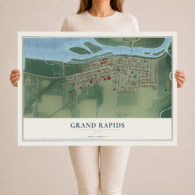 Map of Grand Rapids, Ohio, 24 x 36 inch unframed archival matte print