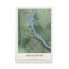 Map of Grand River, Ohio, 12 x 18 inch unframed archival matte print