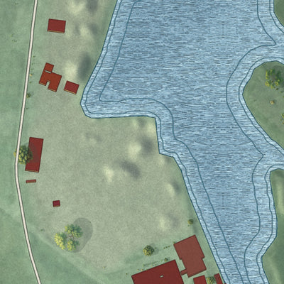 Second close-up of the map of Grand River, Ohio print showing more streets and buildings