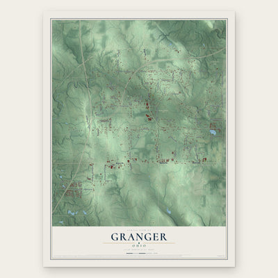 Granger, Ohio map print, the full design