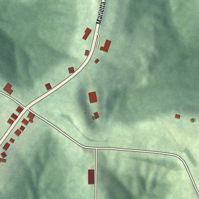 Close-up of the map of Graysville, Ohio print showing street and building detail