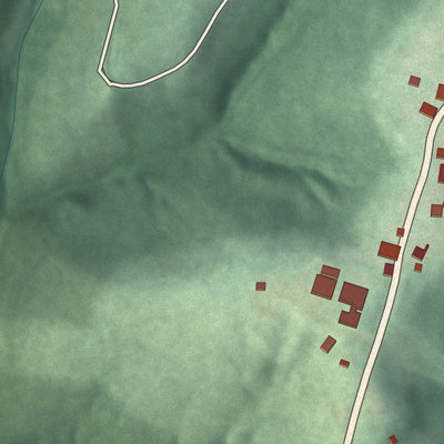 Second close-up of the map of Graysville, Ohio print showing more streets and buildings